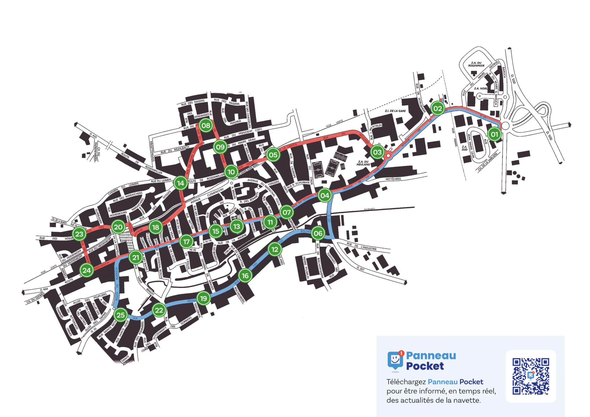 Plan circulation Rosabus