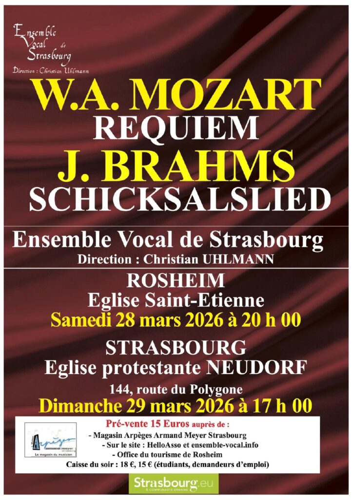 Affiche du concert de l'Ensemble Vocal de Strasbourg